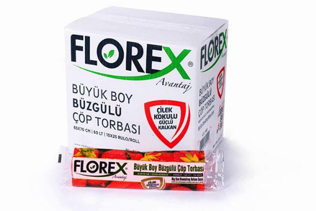 Büyük Boy Büzgülü Çilek Kokulu Çöp Torbası 25X10