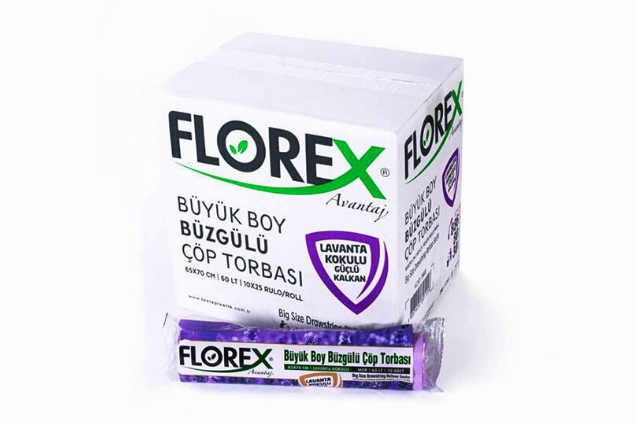 Büyük Boy Büzgülü Lavanta Kokulu Çöp Torbası 25X10