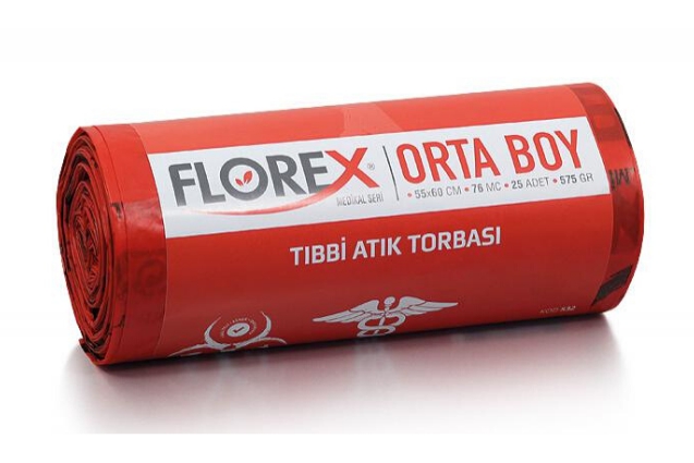 Orta Boy Tıbbı Atık Baskılı 55X60 - 10X25 -  575 Gr